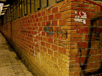 brick wall of abandoned Chinese factory